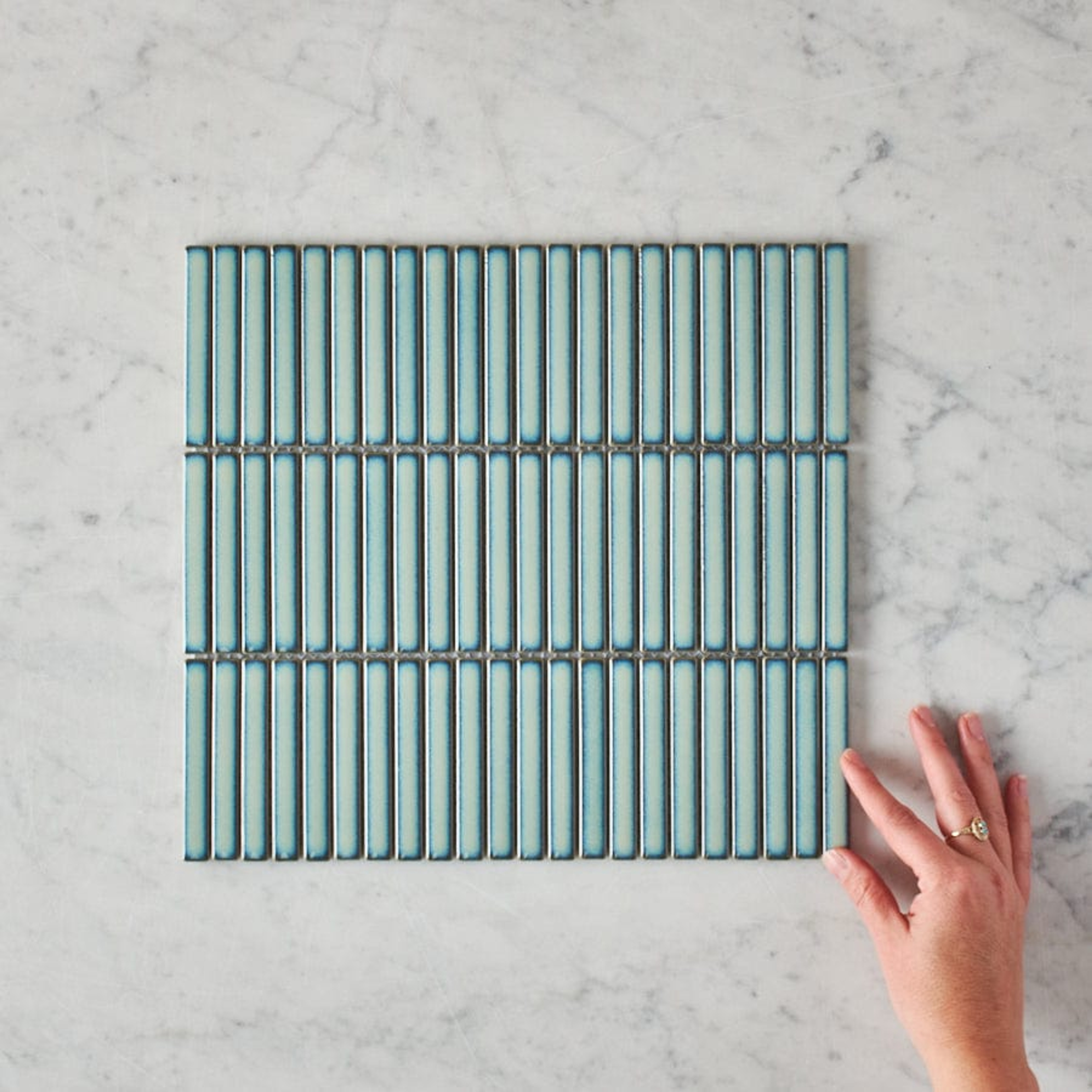 Pacific Greenwood TILE Coogee Antique Sage Green Kit Kat Mosaic Tile