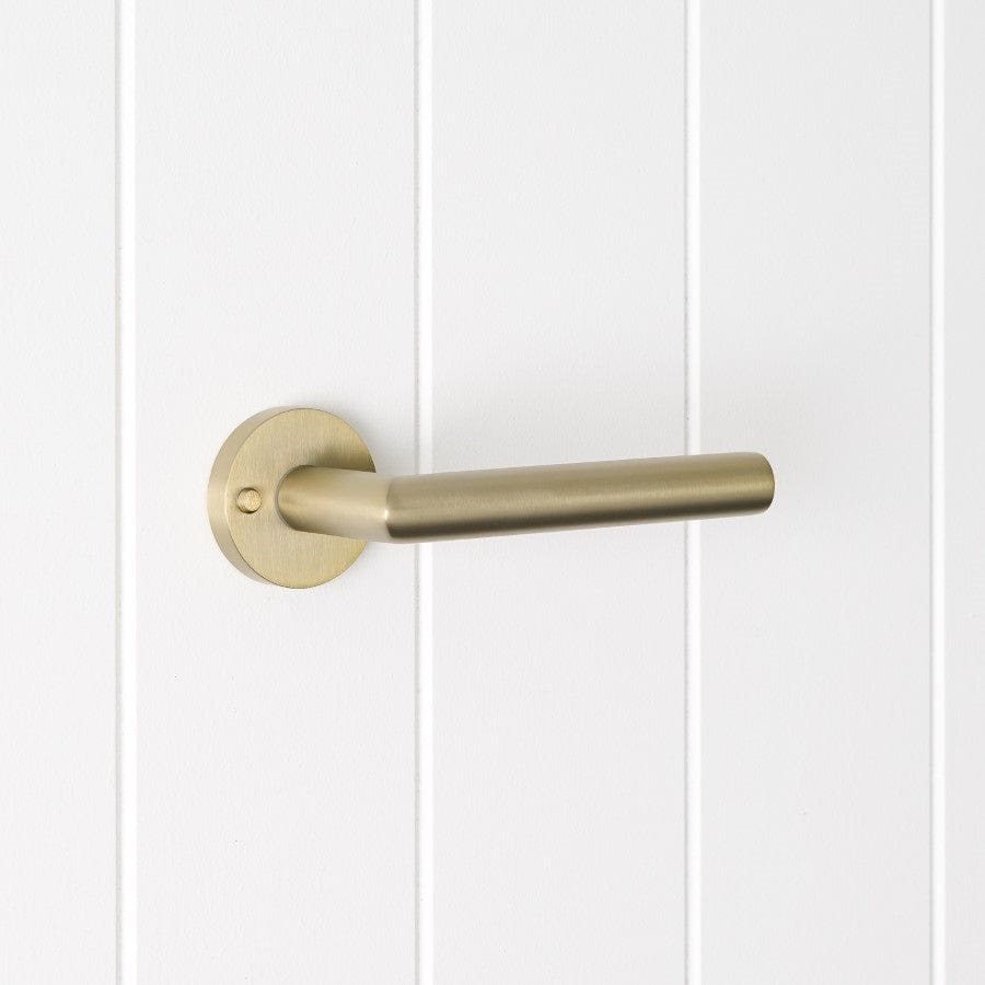 TileCloud TAPWARE Sydney Door Handle with Lock Warm Brushed Nickel