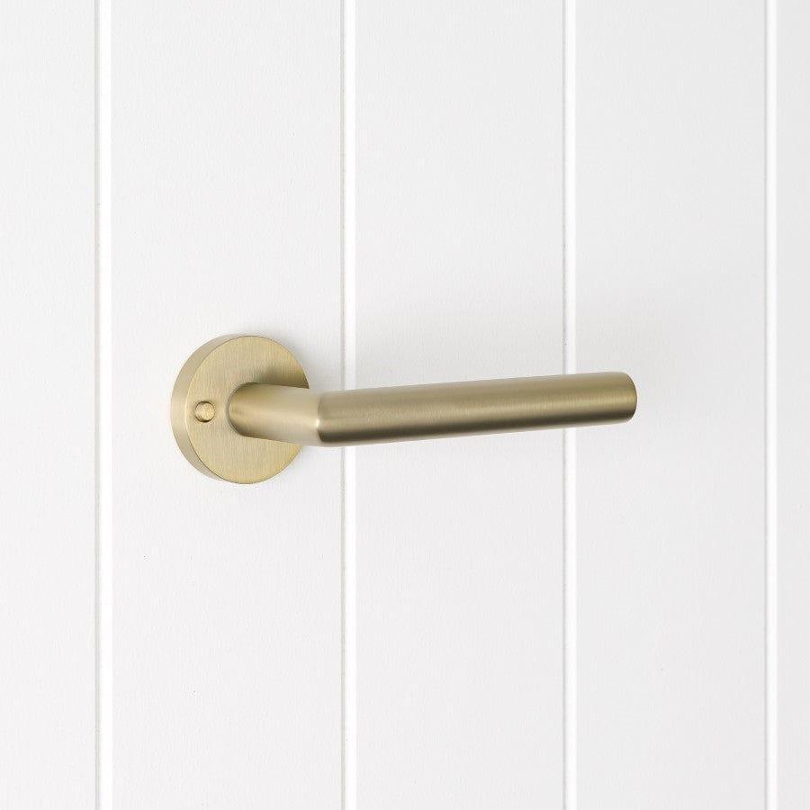 TileCloud TAPWARE Sydney Door Handle with Lock Warm Brushed Nickel