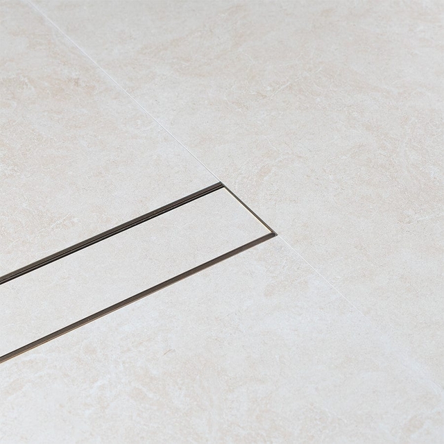 Aluminium Tile Insert Strip Drain - Cut to size - 2M Antique Brass | Yabby