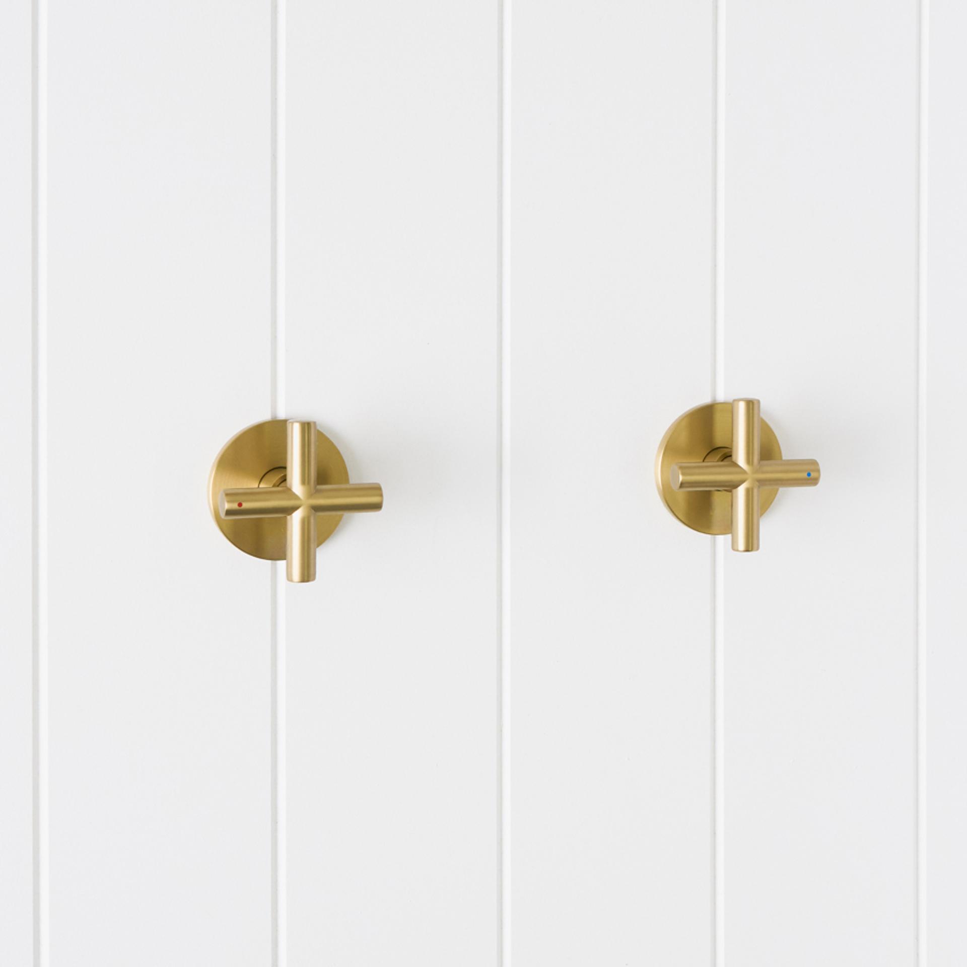 Cross Taps Brushed Brass | Yabby