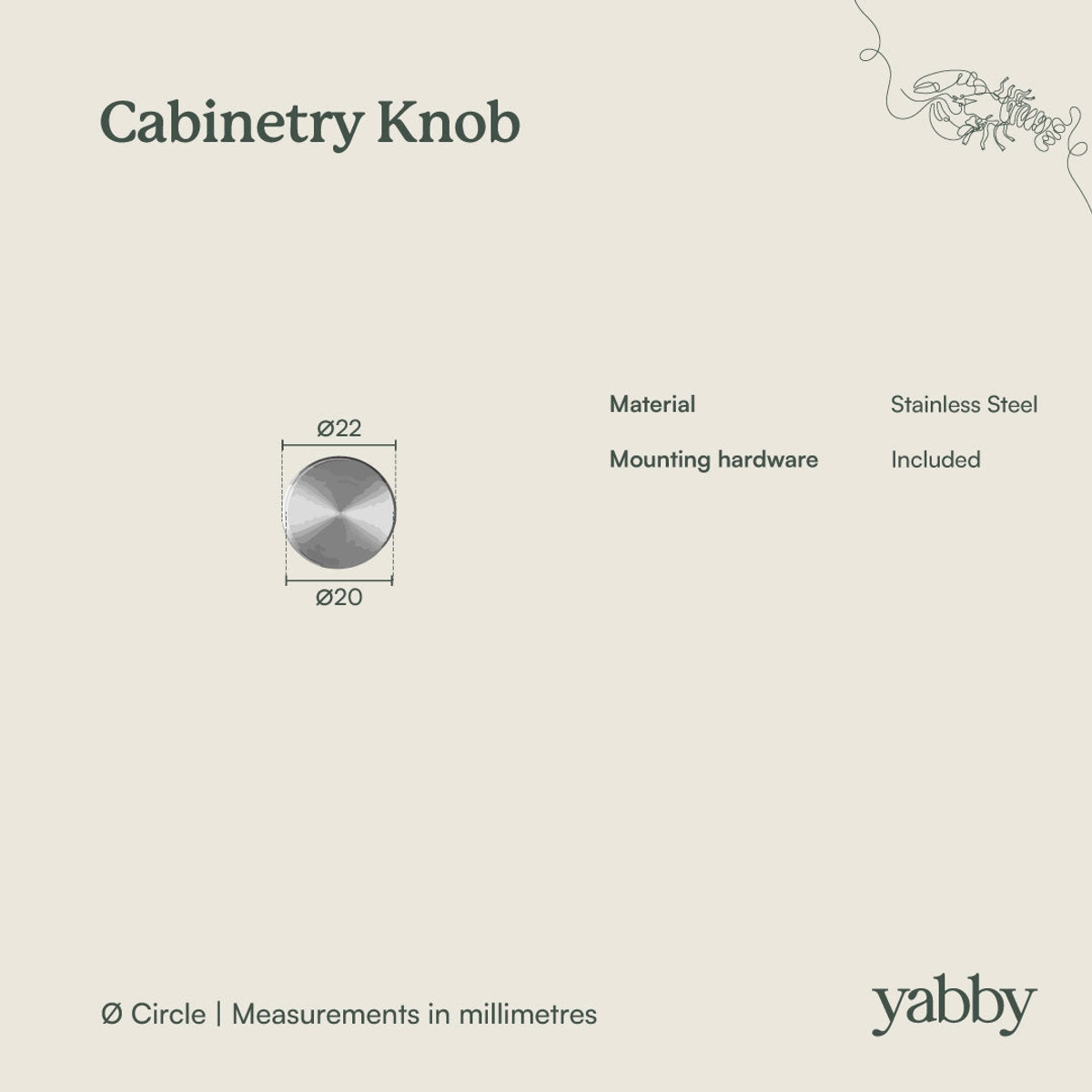 Cabinetry Knob Antique Brass | Yabby Tapware