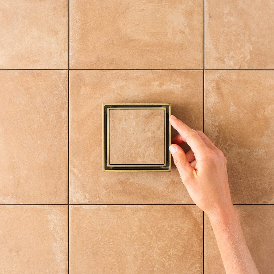 Yabby TAPWARE Tile Insert Floor Waste Antique Brass