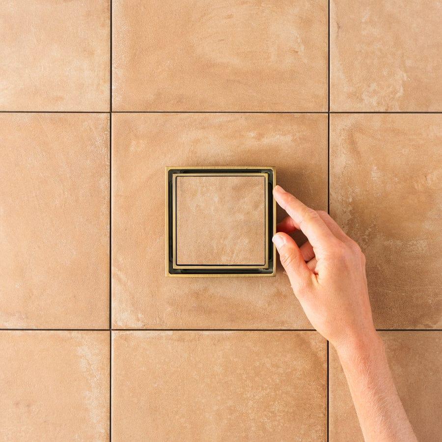 Yabby TAPWARE Tile Insert Floor Waste Antique Brass