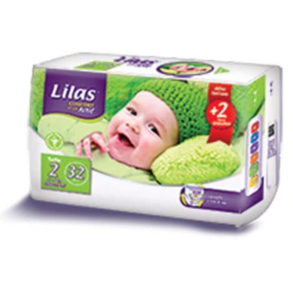 Lilas Confort Max Actif Couches bébé 3–5 kg, 32 pièces