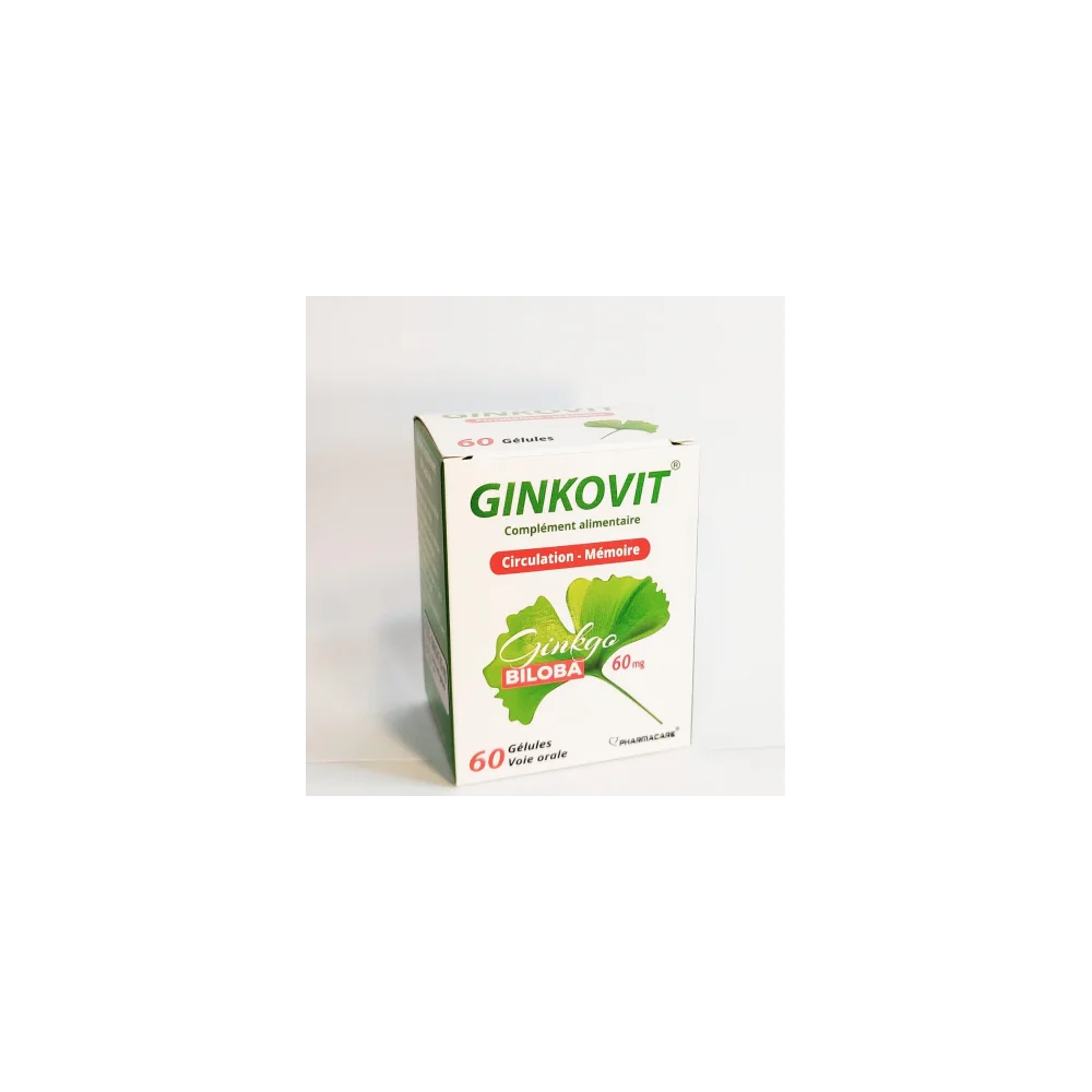 Pharmacare Ginkovit Ginkgo Biloba, 60 gélules