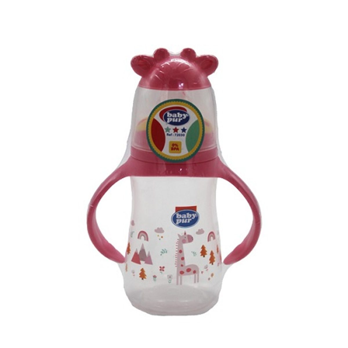 Biberon Baby Pur Girafe avec anses 125 ml