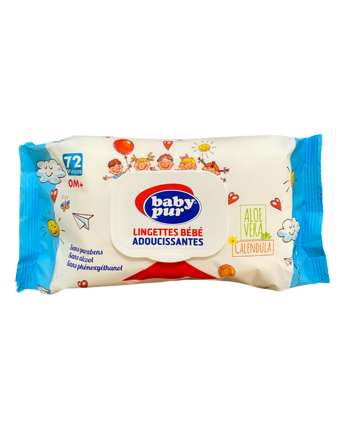 Lingettes bébé Baby Pur 72 pièces 0m+