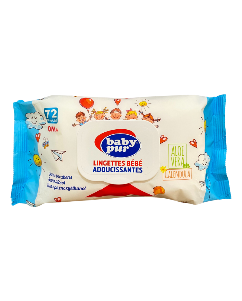 Lingettes bébé Baby Pur 72 pièces 0m+