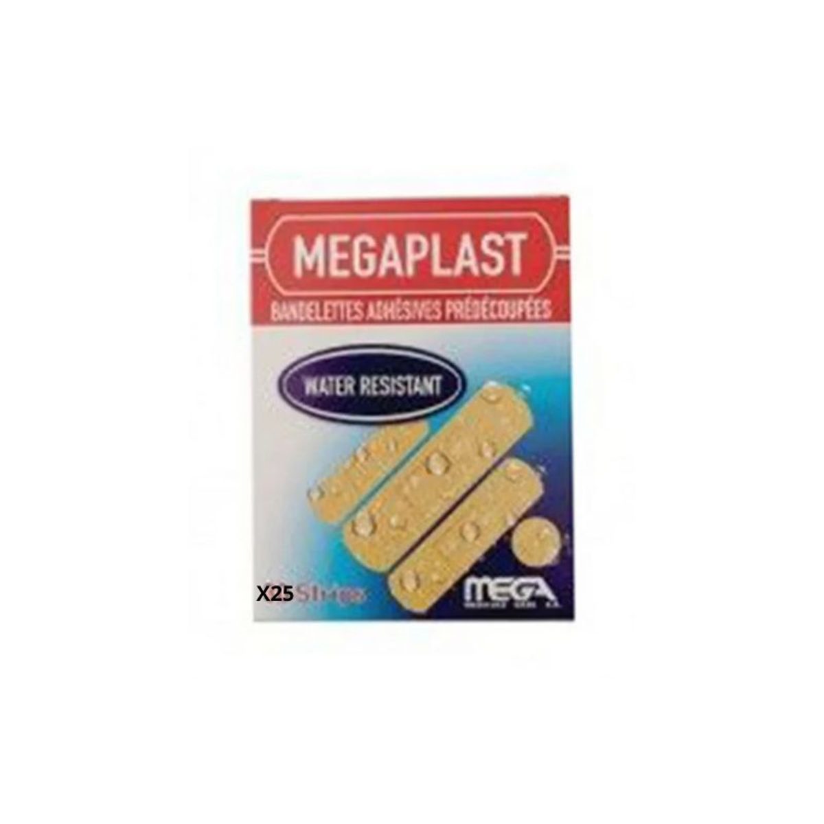 Megaplast Pansements résistants à l’eau, 25 pièces
