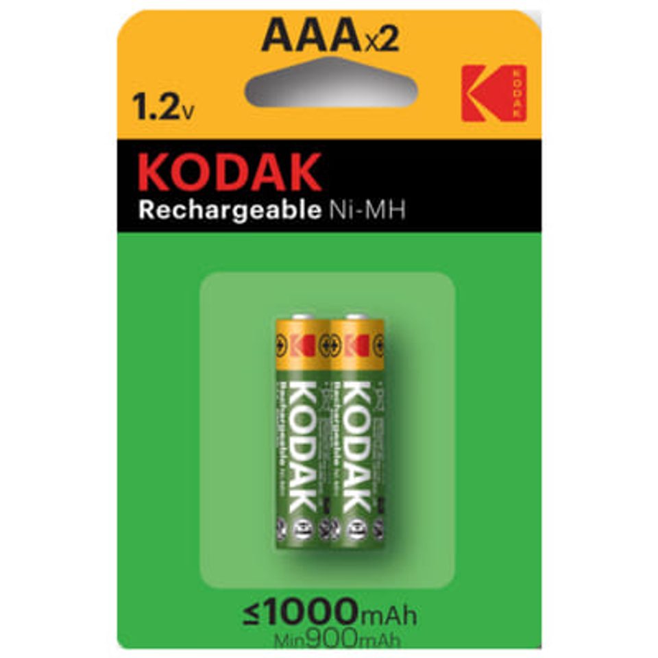Kodak Piles rechargeables AAA 1,2 V 1000 mAh, 2 pièces