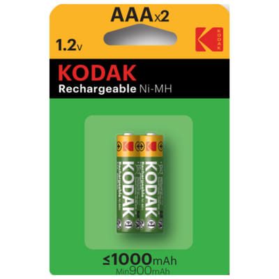 Kodak Piles rechargeables AAA 1,2 V 1000 mAh, 2 pièces