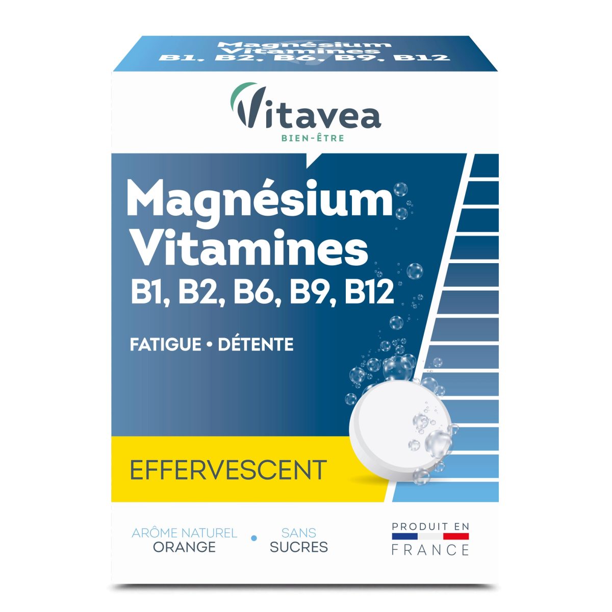 Vitavea Bien-être Magnésium et Vitamines B1 B2 B6 B9 B12, 24 comprimés effervescents