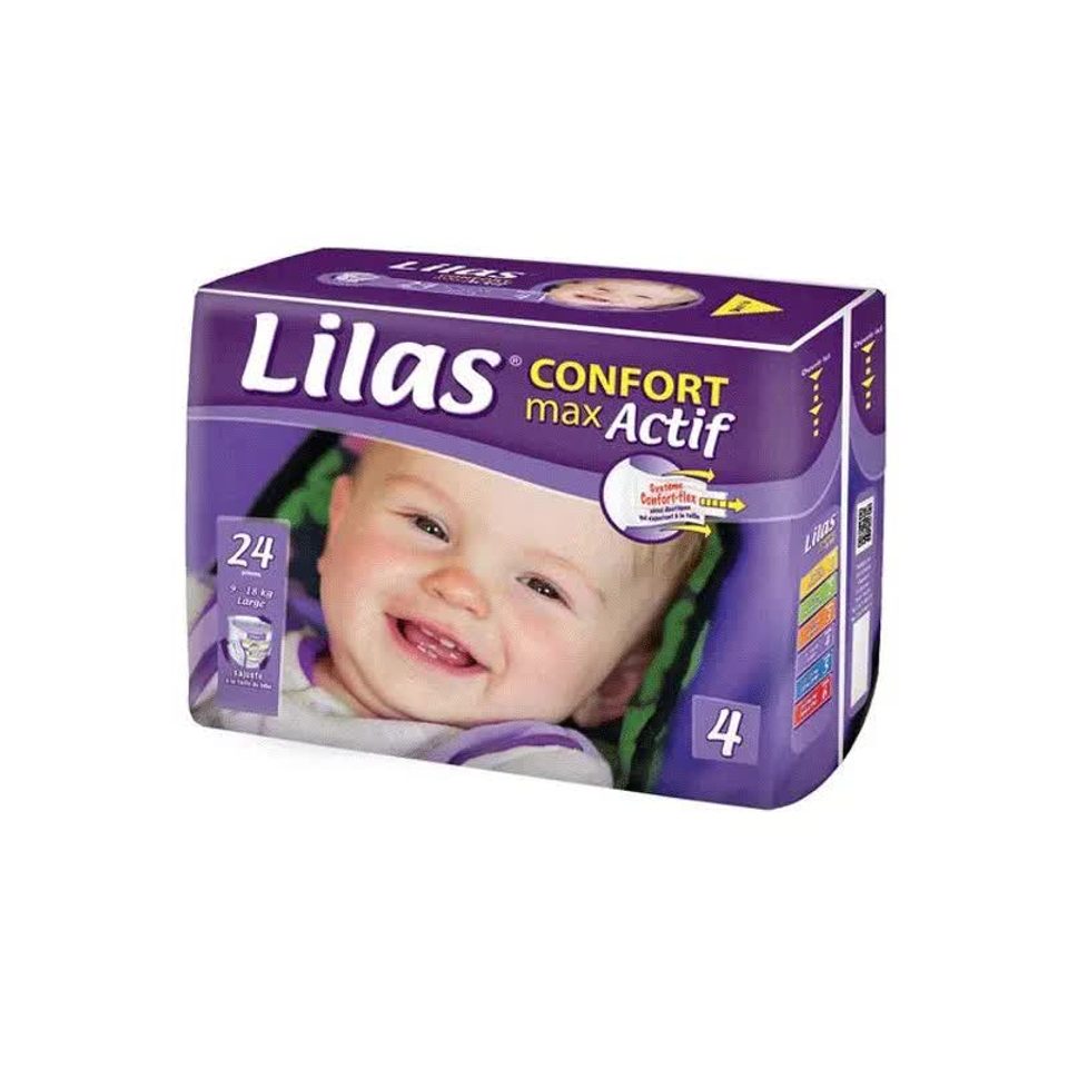 Lilas Confort Max Actif Couches bébé 9–18 kg, 24 pièces