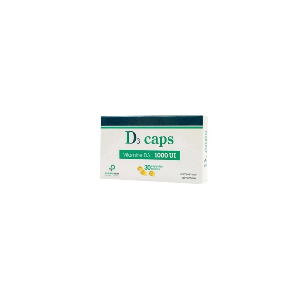 D3 Caps vitamine D3 1000 UI, 30 capsules