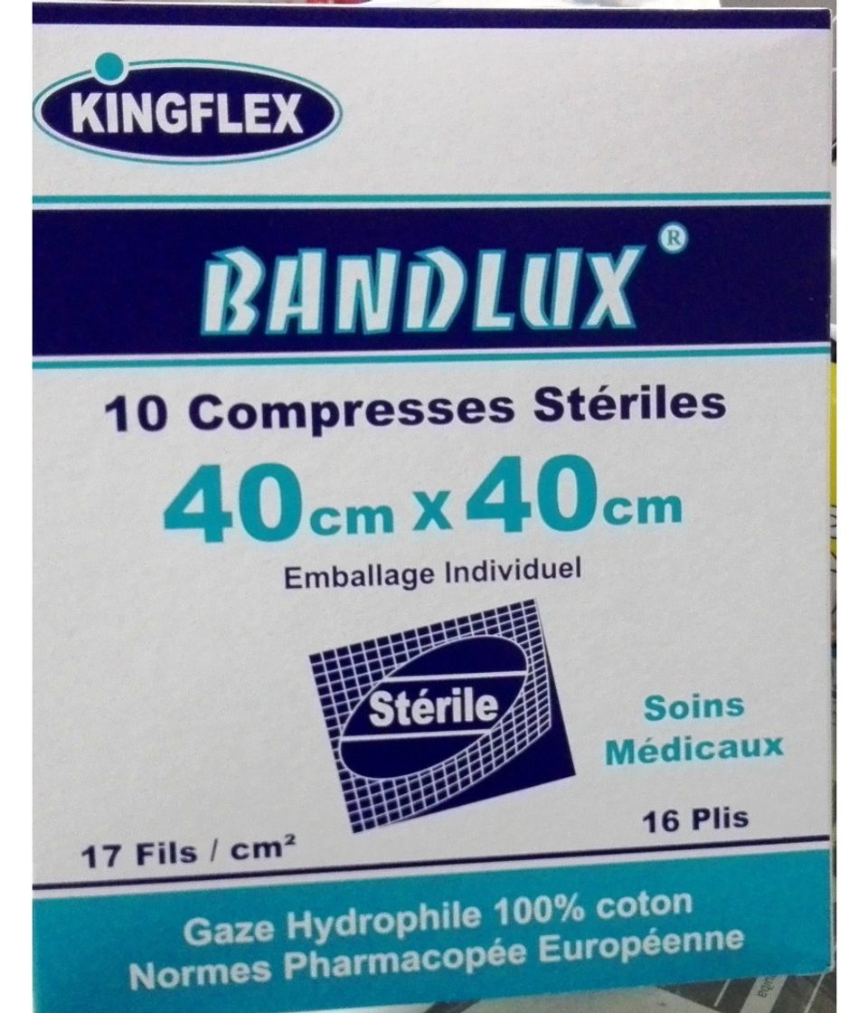 Kingflex Bandlux Compresses stériles 40 × 40 cm, boîte de 10