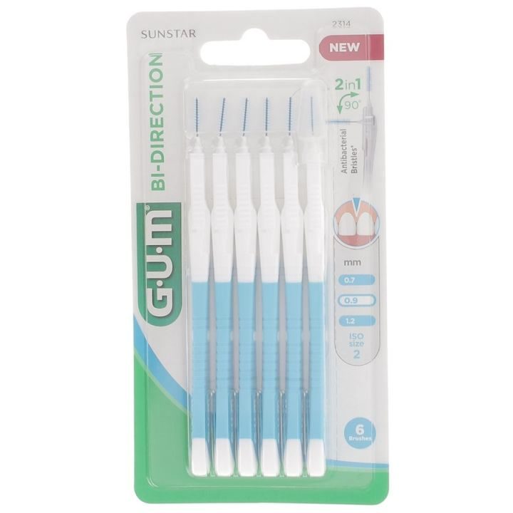 GUM Bi-Direction Brossettes interdentaires 0,9 mm (6 pièces)