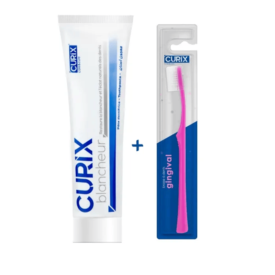 Curix Dentifrice Blancheur avec brosse à dents médium