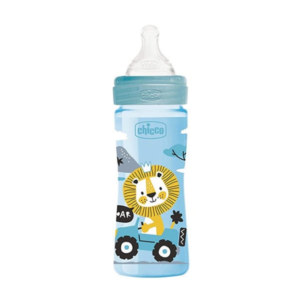 Biberon Chicco Well-Being en polypropylène bleu 250 ml 2m+