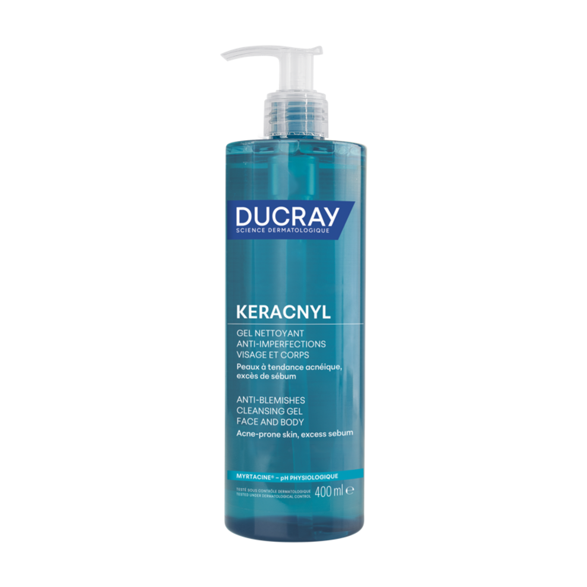DUCRAY KERACNYL Gel nettoyant anti-imperfections visage et corps 400 ml