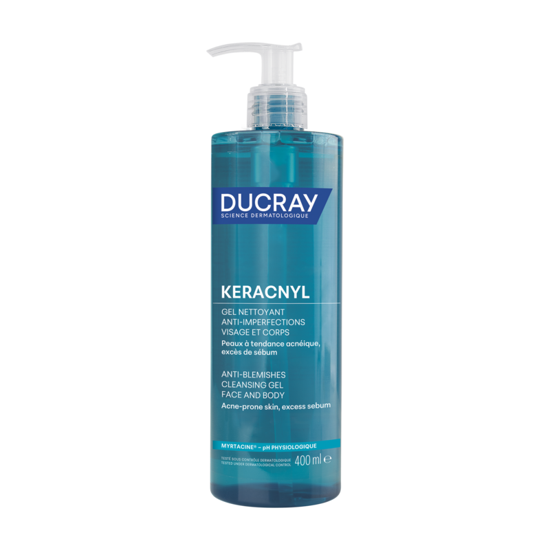 DUCRAY KERACNYL Gel nettoyant anti-imperfections visage et corps 400 ml