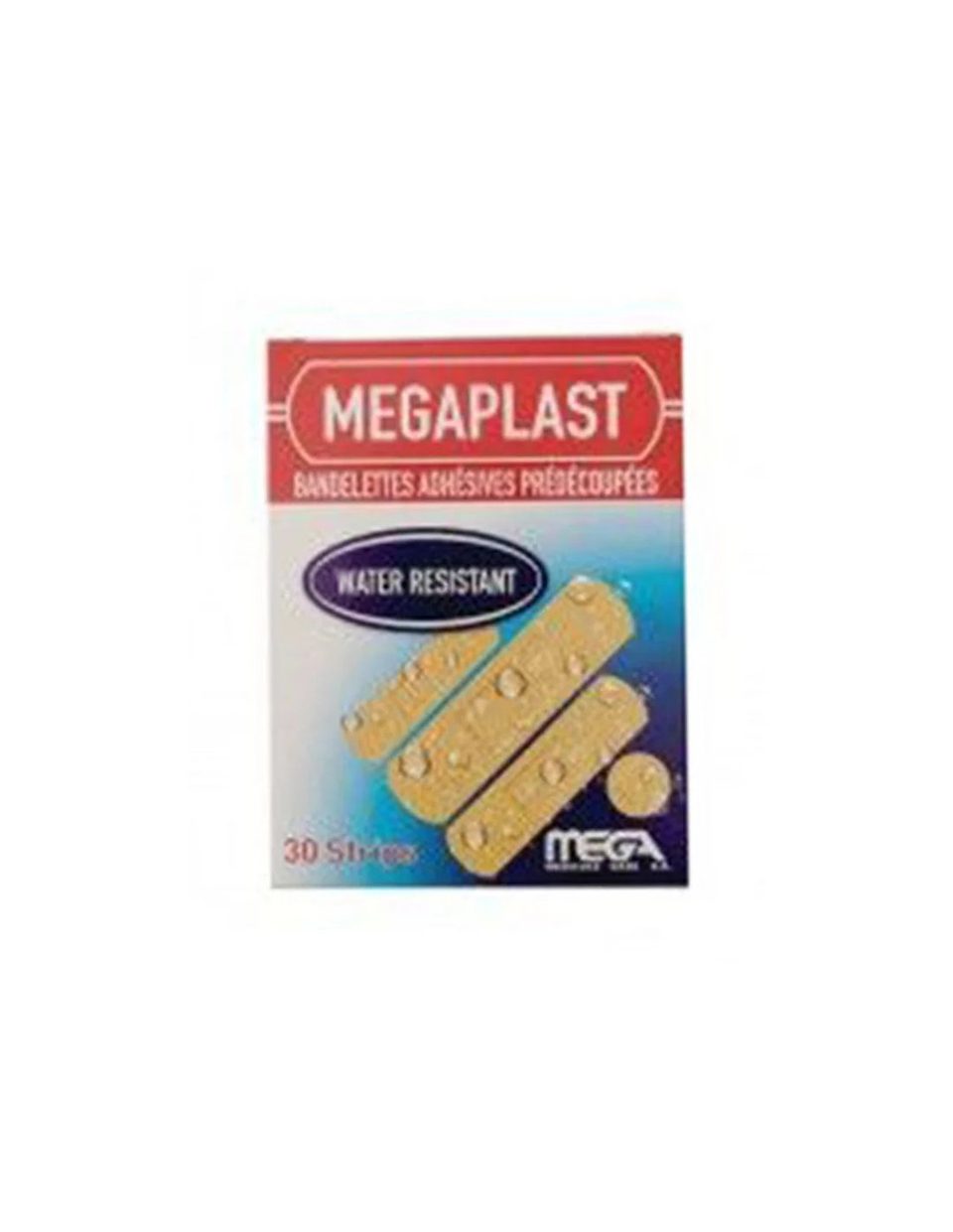 Megaplast Pansements adhésifs prédécoupés, 30 pièces