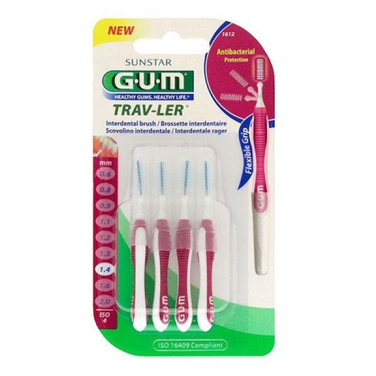 GUM Trav-Ler Brossettes interdentaires 1,4 mm (1612) – 4 unités