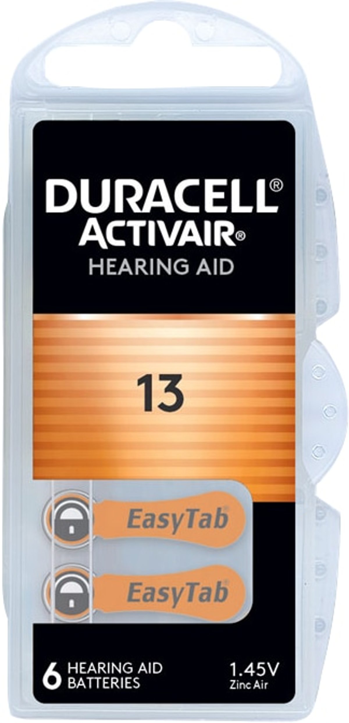 Duracell Activair Piles auditives type 13, 6 pièces