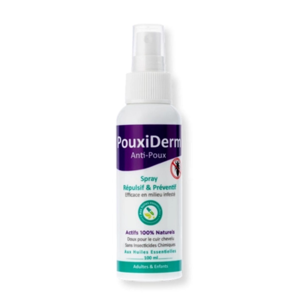 Pouxiderm spray répulsif et préventif anti-poux, 100 ml