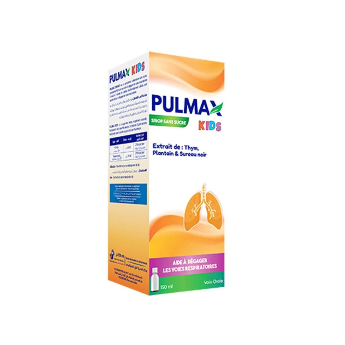 Pulmax Kids sirop sans sucre, 150 ml