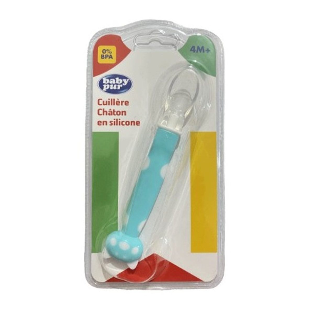 Cuillère Baby Pur Chaton en silicone 4m+