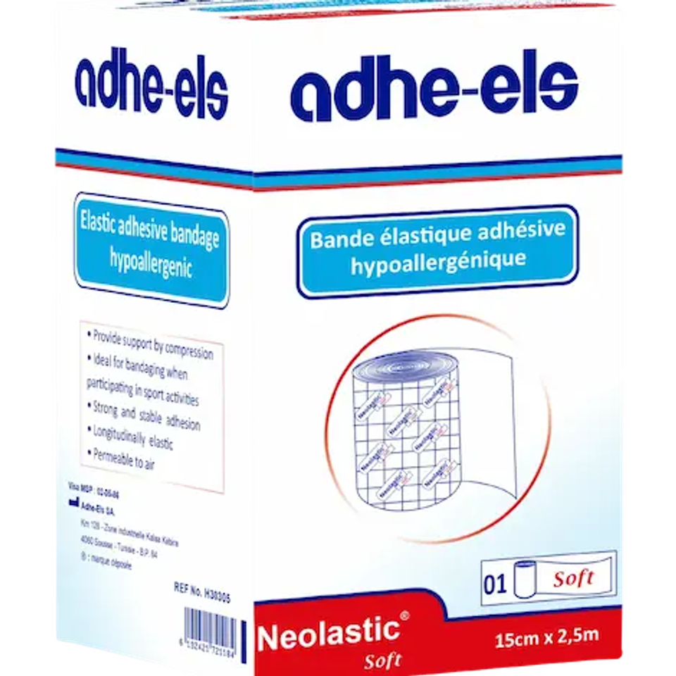 Adhe-Els Neolastic Soft, bande adhésive 15 cm × 2,5 m