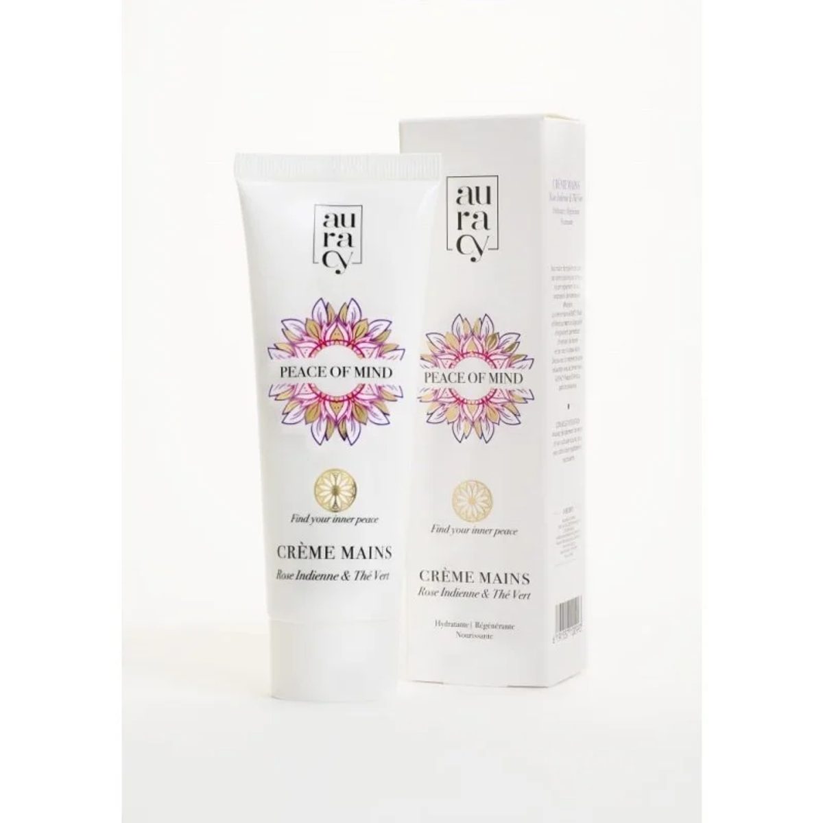 Auracy Peace of Mind Crème Mains Rose Indienne & Thé Vert, 75 g