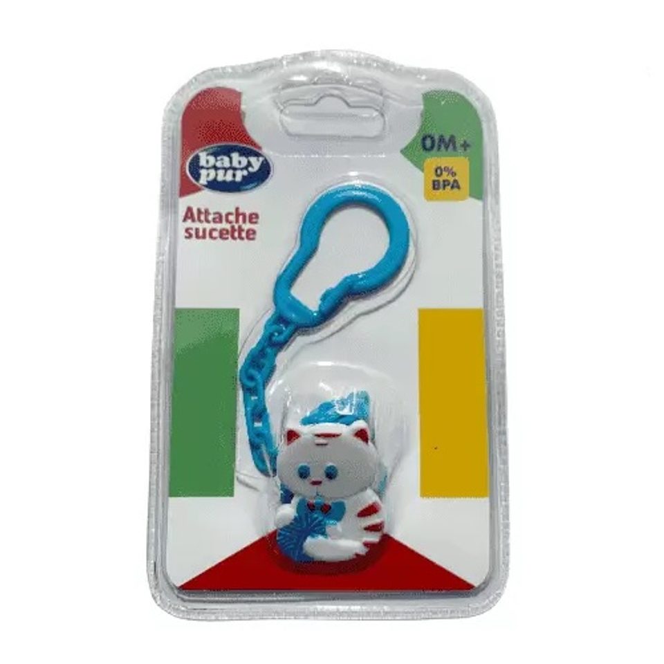 Attache-sucette Baby Pur avec clip et chaînette 75900