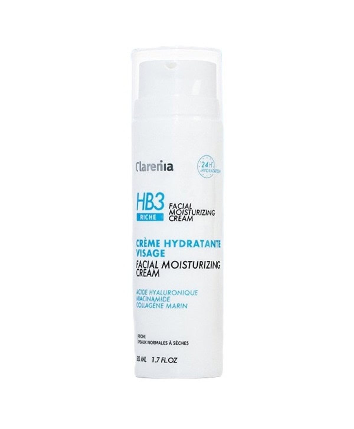 Clarenia HB3 crème hydratante visage riche, 50 ml