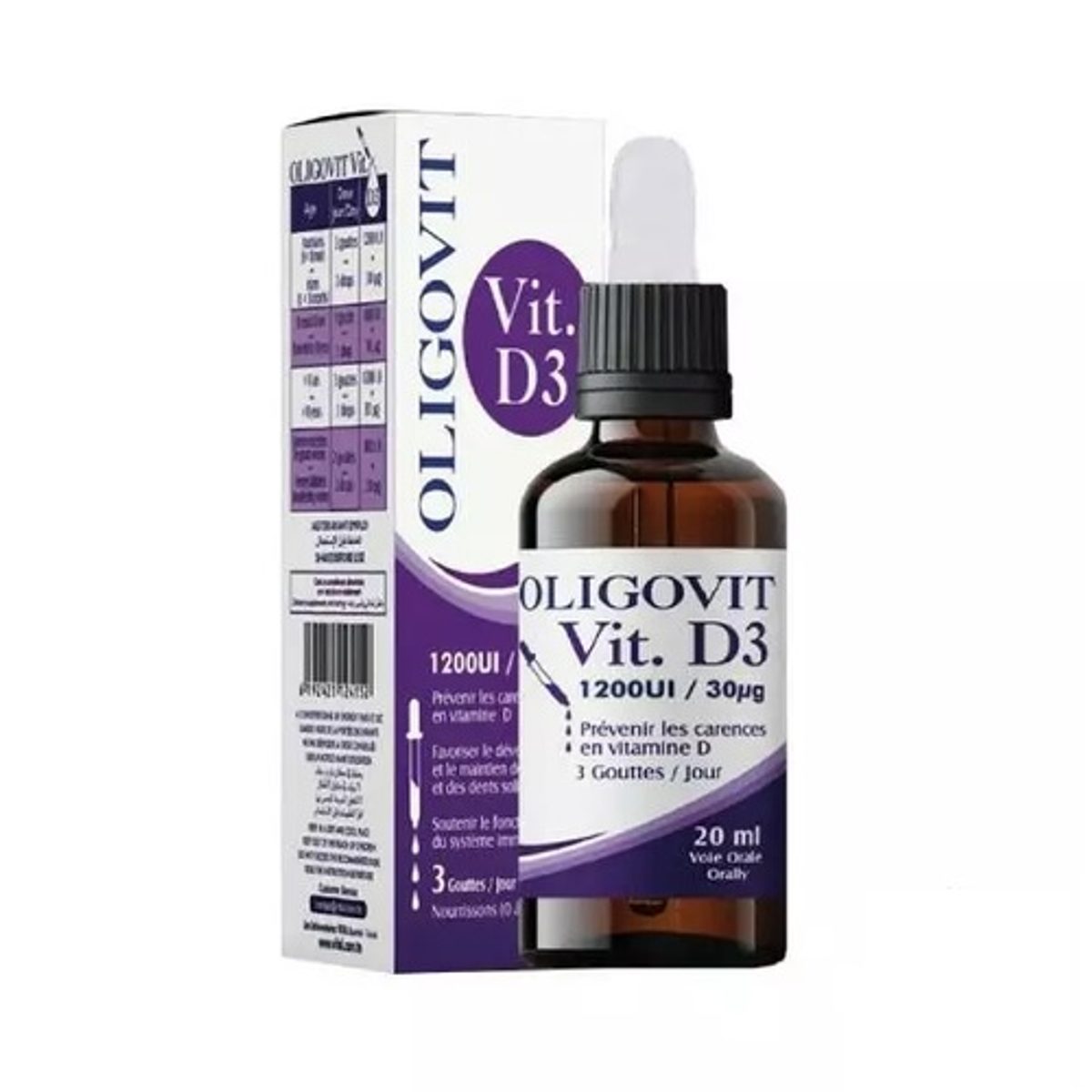 Vital Oligovit Vitamine D3 1200 UI gouttes 20 ml