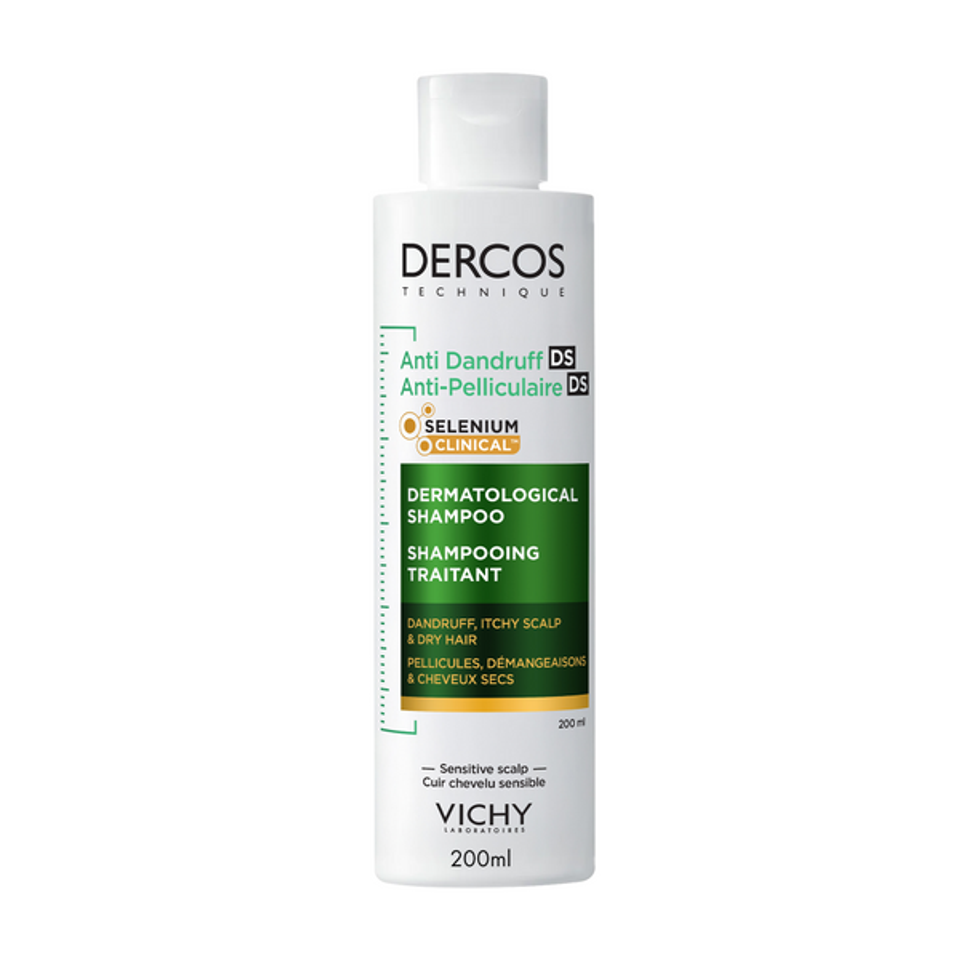 VICHY DERCOS Shampooing traitant anti-pelliculaire DS cheveux secs 200 ml