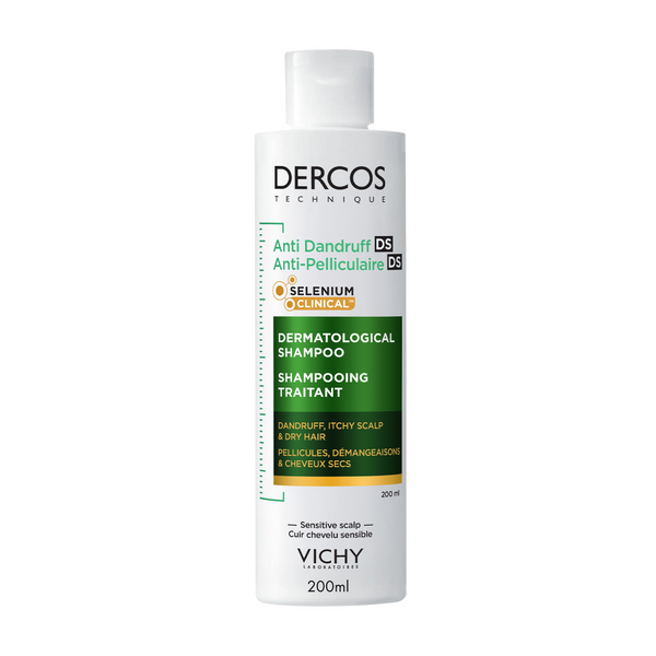 VICHY DERCOS Shampooing traitant anti-pelliculaire DS cheveux secs 200 ml