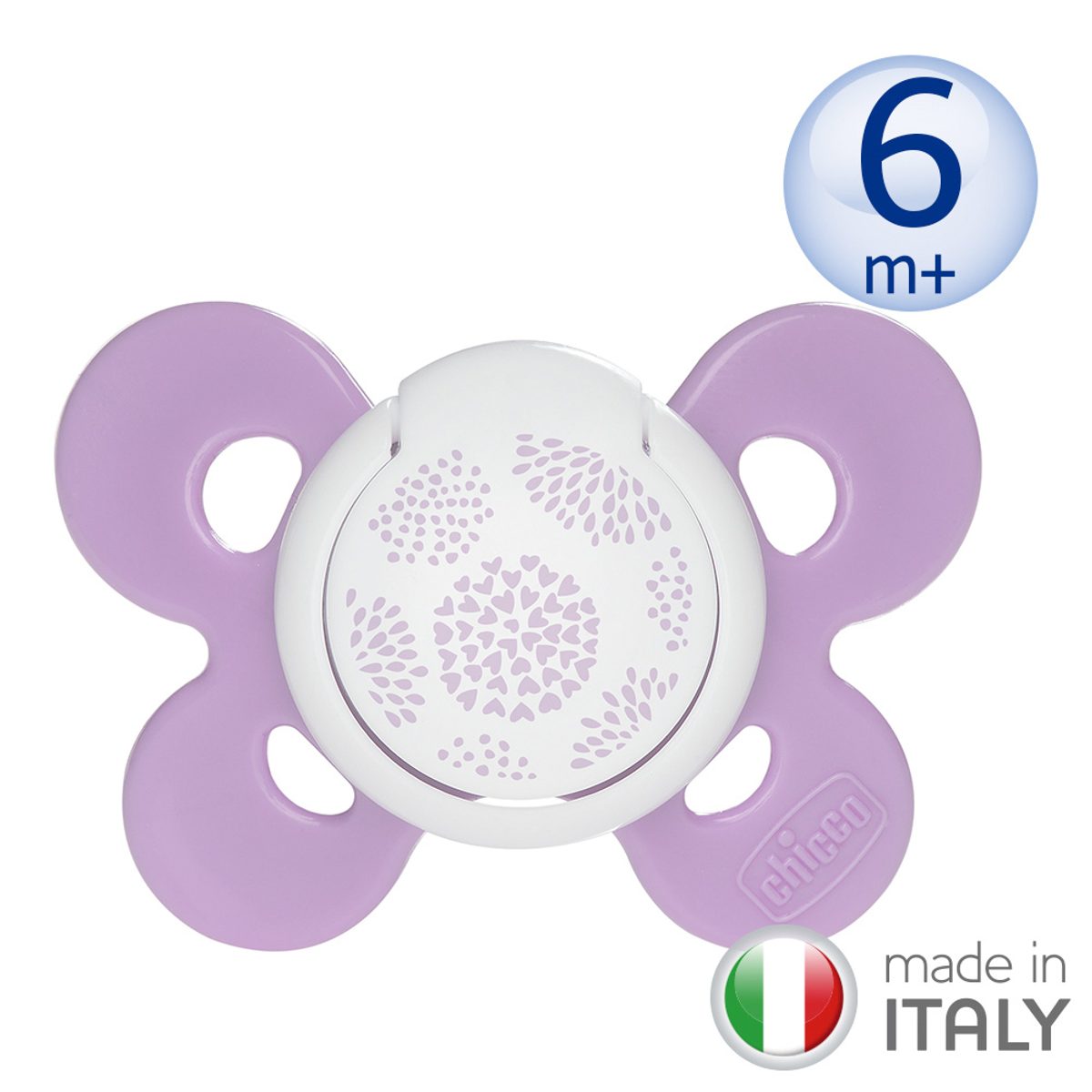 Sucette Chicco PhysioForma Comfort en silicone rose-lilas 6–16 mois