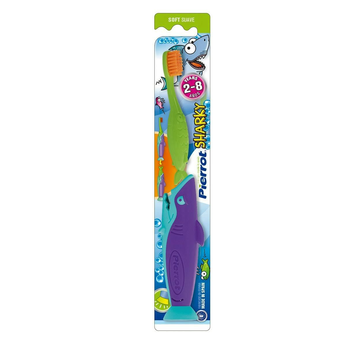 Pierrot Sharky Brosse à dents enfant souple 2–8 ans