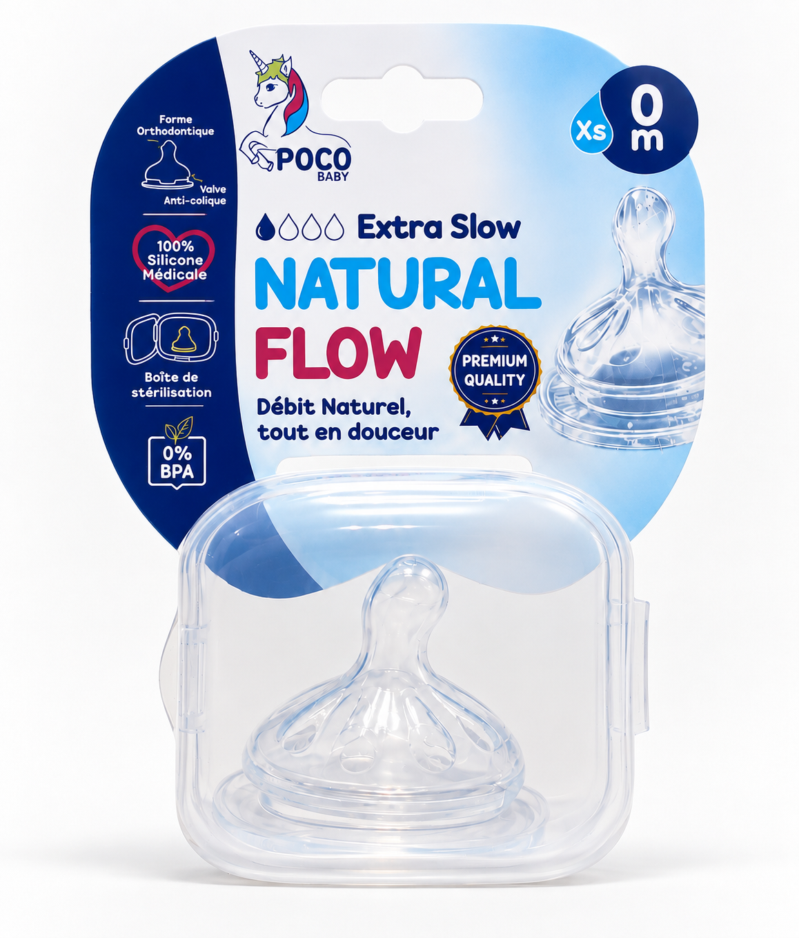 Poco Baby Tétine Natural Flow XS, dès la naissance