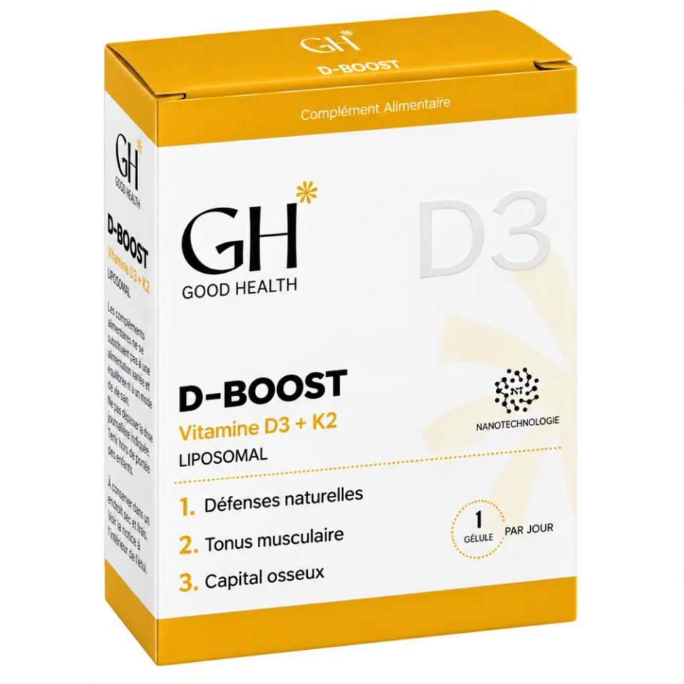Good Health D-Boost Vitamines D3 et K2, 30 gélules
