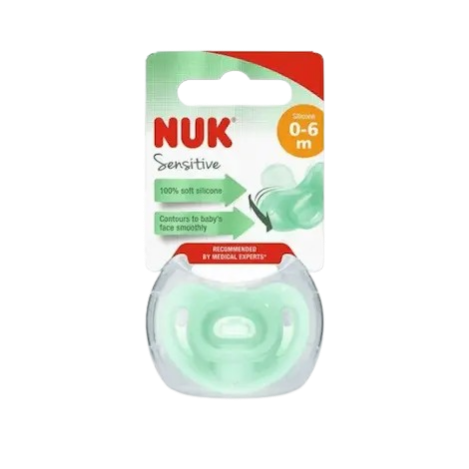 NUK Sensitive Sucette silicone avec boîte 0–6 mois