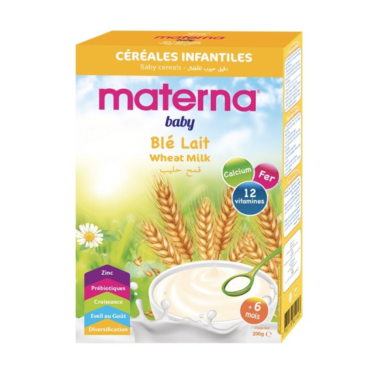 Materna Céréales infantiles Blé & Lait 200 g