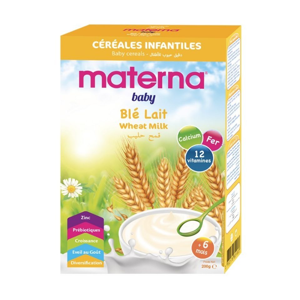 Materna Céréales infantiles Blé & Lait 200 g