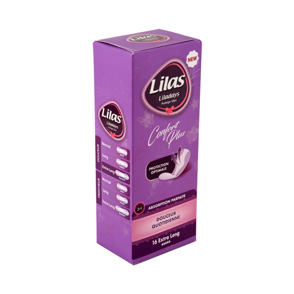 Lilas Confort Plus protège-slips Extra Long, 16 pièces