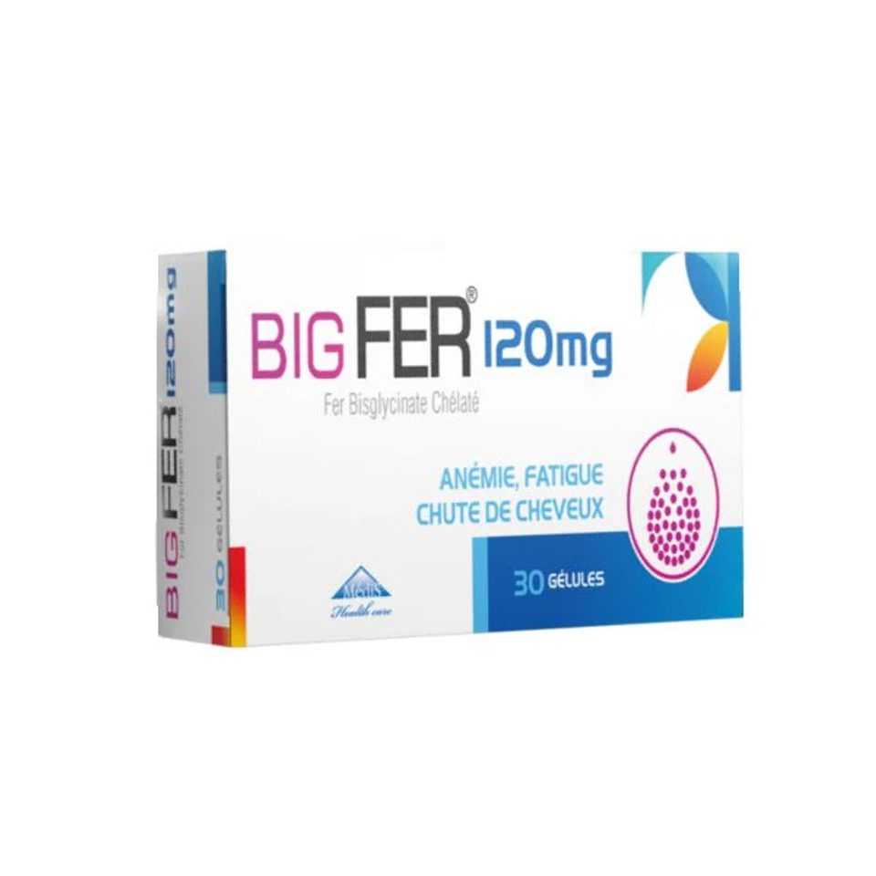 MédiS Bigfer 120 mg, 30 gélules