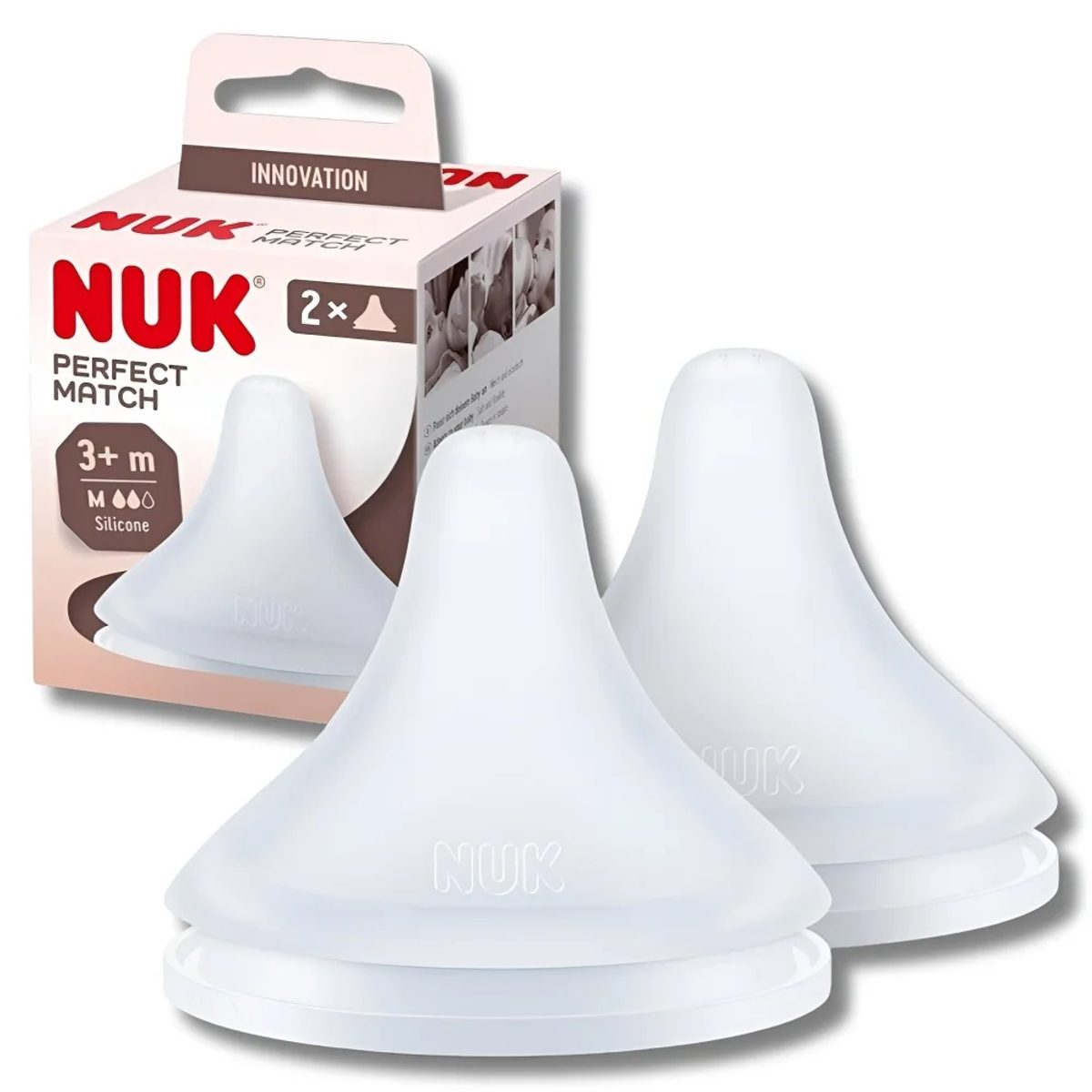 NUK Perfect Match Tétines silicone M 3 mois+ – 2 unités
