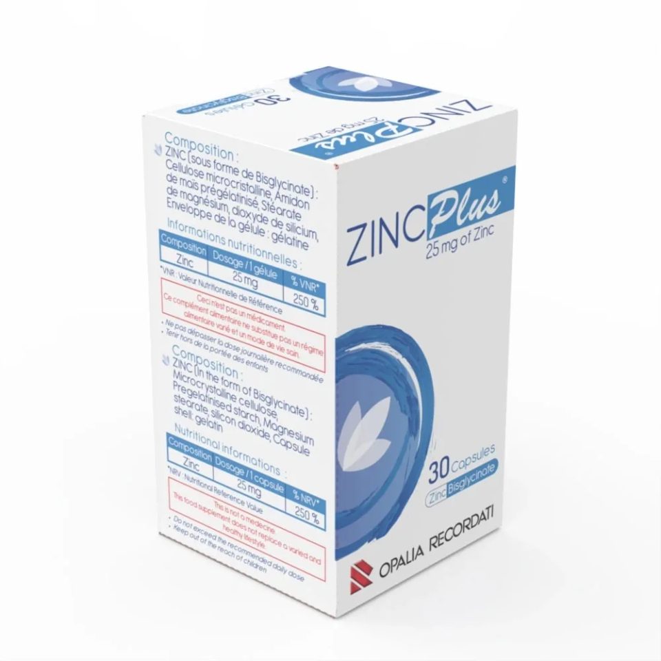 Opalia Zinc Plus 25 mg, 30 gélules