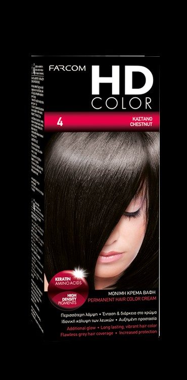 Farcom HD Color 4 Châtain – kit de coloration permanente 60 ml